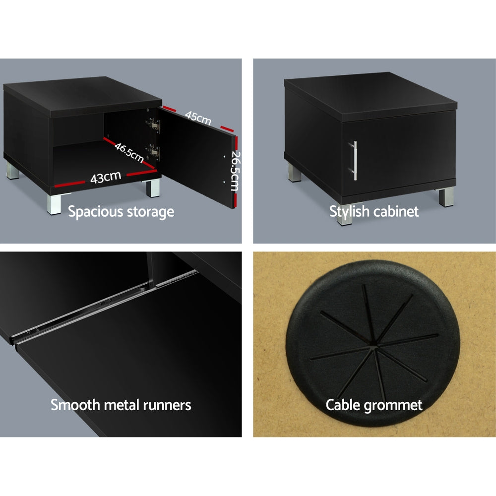 NNEDSZ Entertainment Unit with Cabinets - Black-4