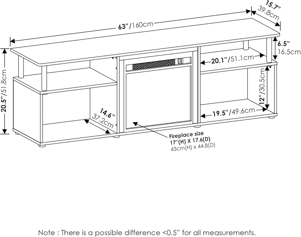 Entertainment Center With Electric Fireplace For 70 Inch TV-1