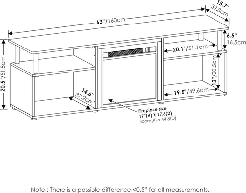 Entertainment Center With Electric Fireplace For 70 Inch TV-1