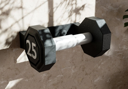Dumbbell Toilet Paper Holder – Gym-Inspired Bathroom Decor for Fitness