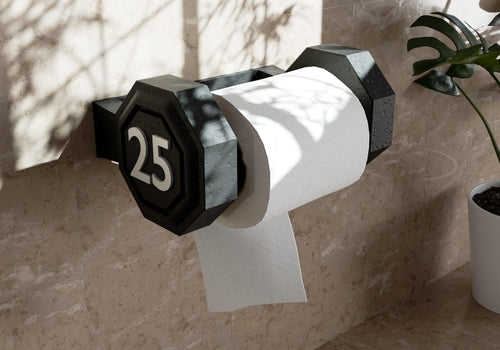 Dumbbell Toilet Paper Holder – Gym-Inspired Bathroom Decor for Fitness